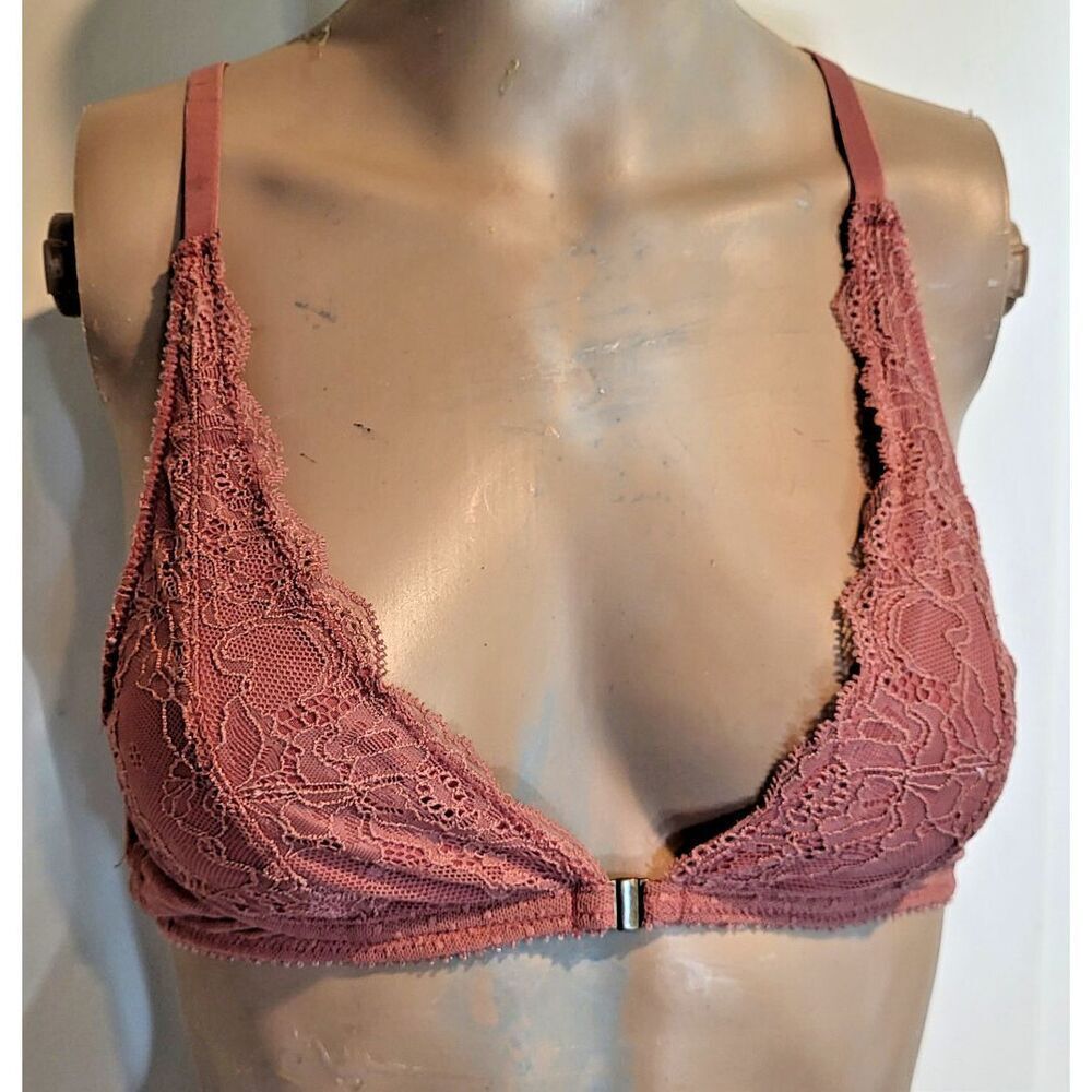 Out From Under By Urban Outfitters Sz S Front Closure Bralette Dusty Pink Boho